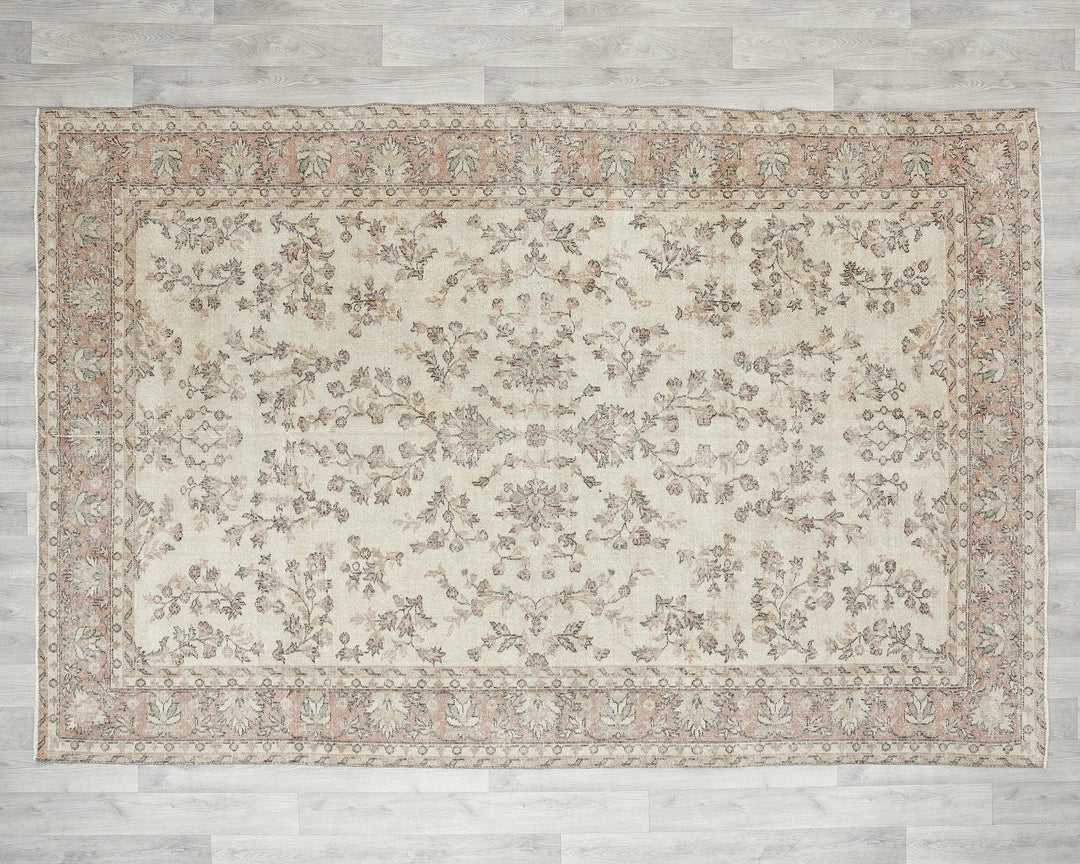 Multicolor Turkish Oushak Rug 6' 4" x 9' 5" Hand-Knotted | No. VR19875