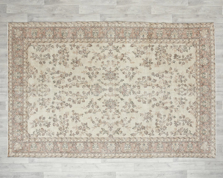 Multicolor Turkish Oushak Rug 6' 4" x 9' 5" Hand-Knotted | No. VR19875