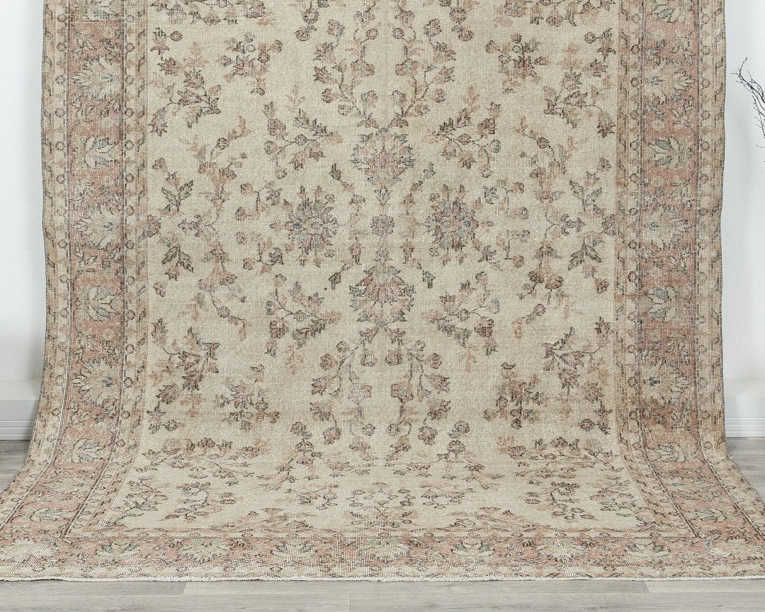 Multicolor Turkish Oushak Rug 6' 4" x 9' 5" Hand-Knotted | No. VR19875