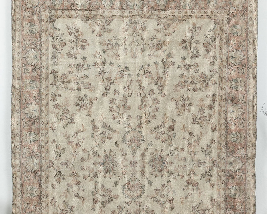 Multicolor Turkish Oushak Rug 6' 4" x 9' 5" Hand-Knotted | No. VR19875