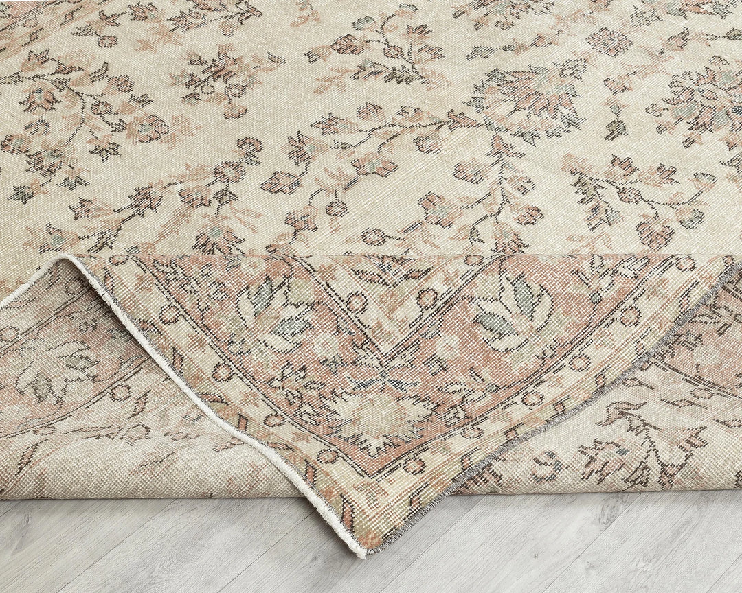 Multicolor Turkish Oushak Rug 6' 4" x 9' 5" Hand-Knotted | No. VR19875