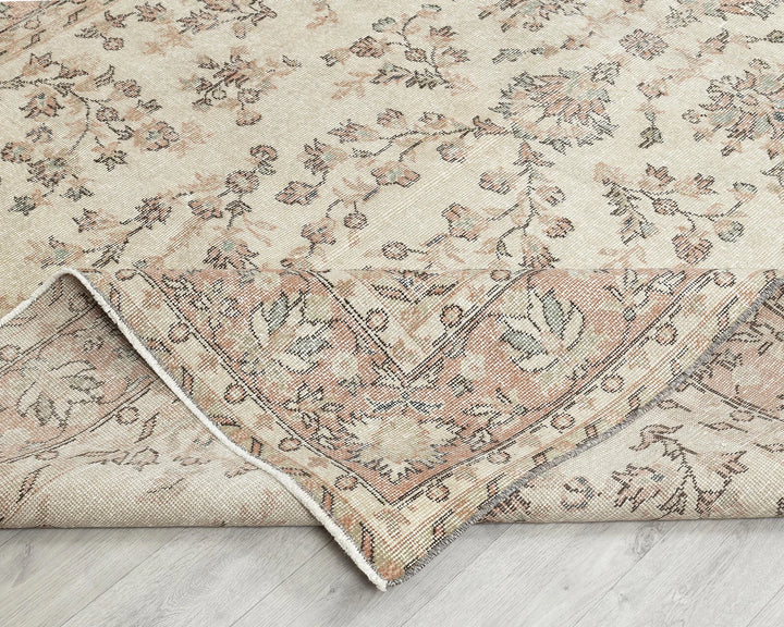 Multicolor Turkish Oushak Rug 6' 4" x 9' 5" Hand-Knotted | No. VR19875