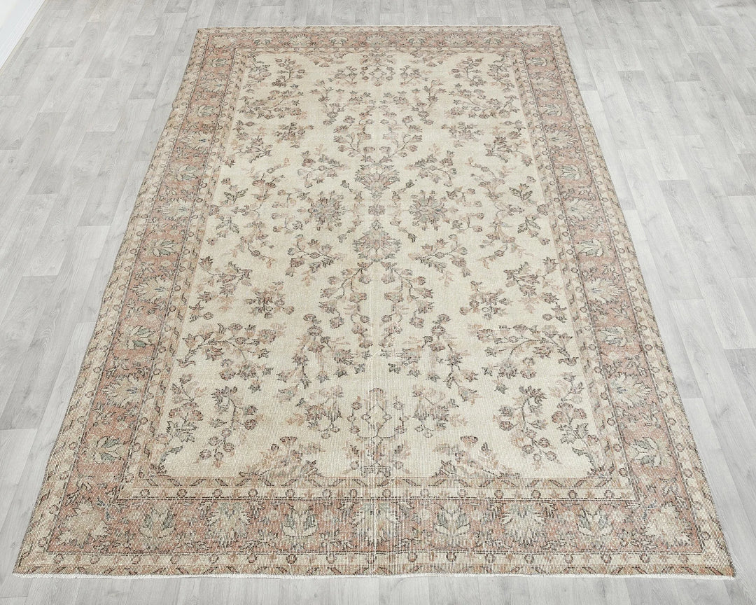 Multicolor Turkish Oushak Rug 6' 4" x 9' 5" Hand-Knotted | No. VR19875
