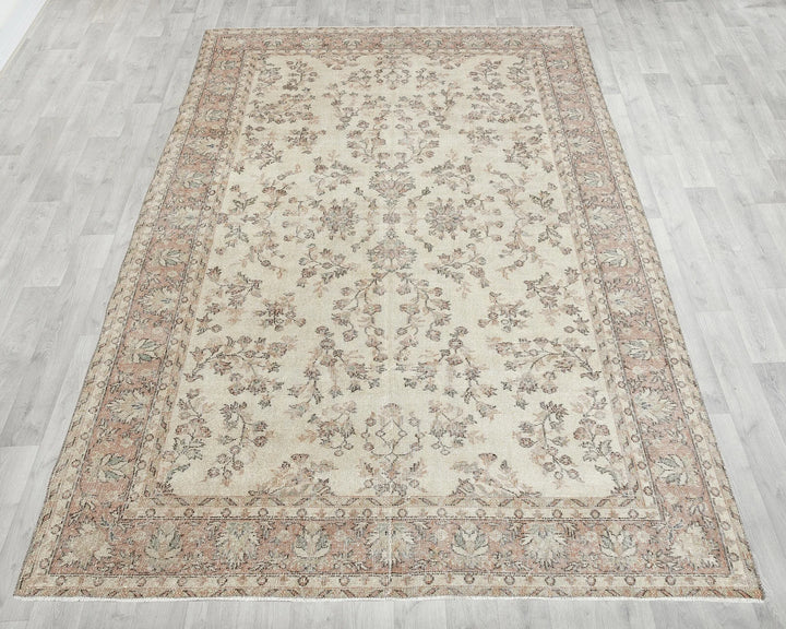 Multicolor Turkish Oushak Rug 6' 4" x 9' 5" Hand-Knotted | No. VR19875