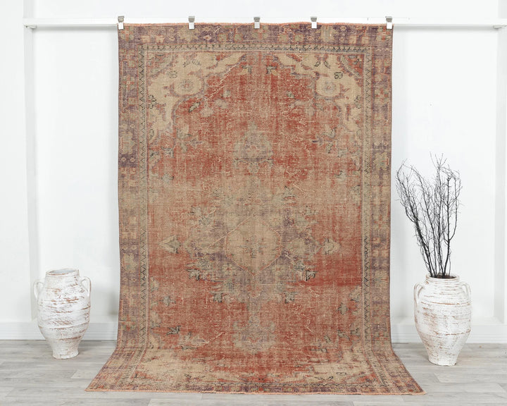 Multicolor Turkish Oushak Rug 5' 7" x 9' Hand-Knotted | No. VR19886