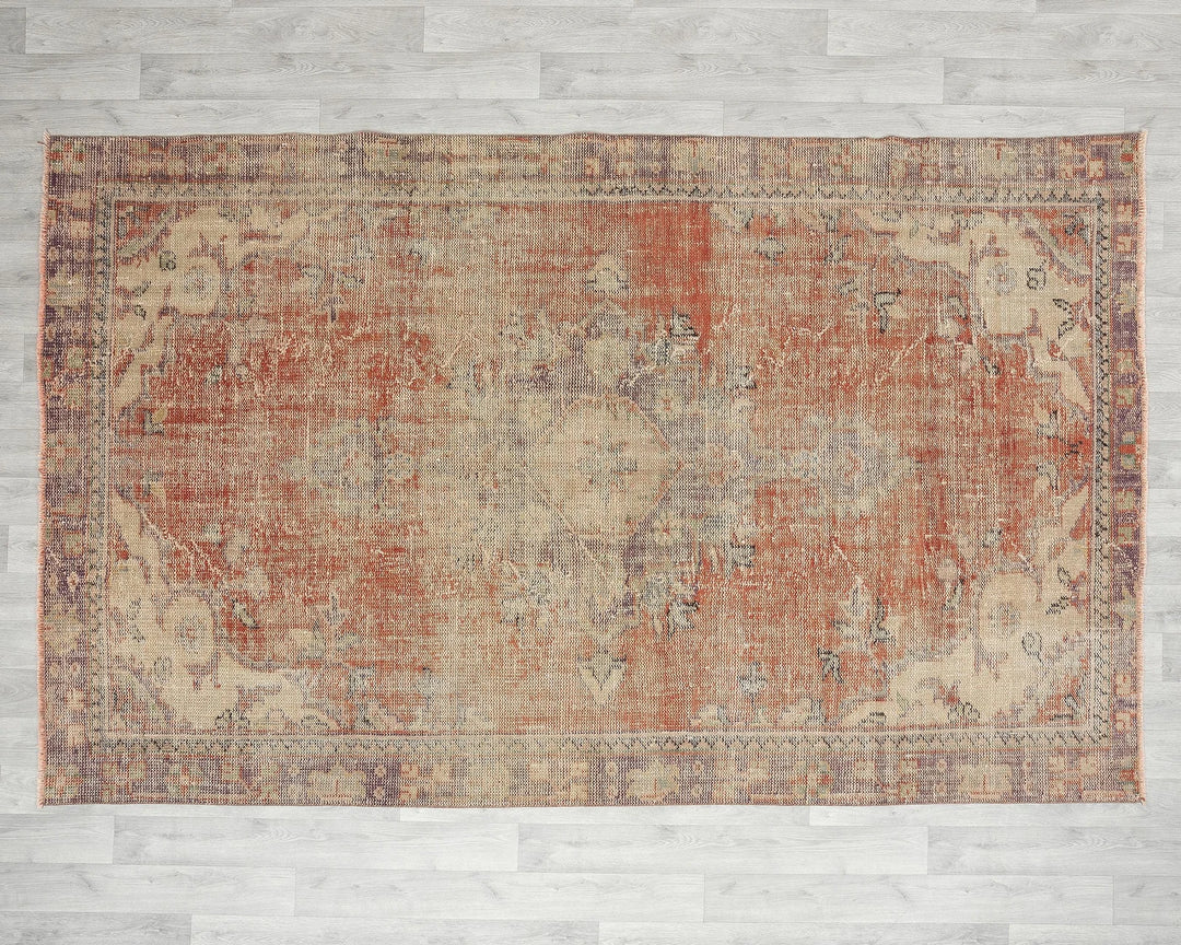 Multicolor Turkish Oushak Rug 5' 7" x 9' Hand-Knotted | No. VR19886