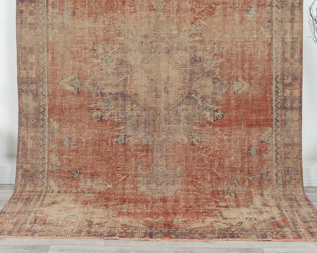 Multicolor Turkish Oushak Rug 5' 7" x 9' Hand-Knotted | No. VR19886