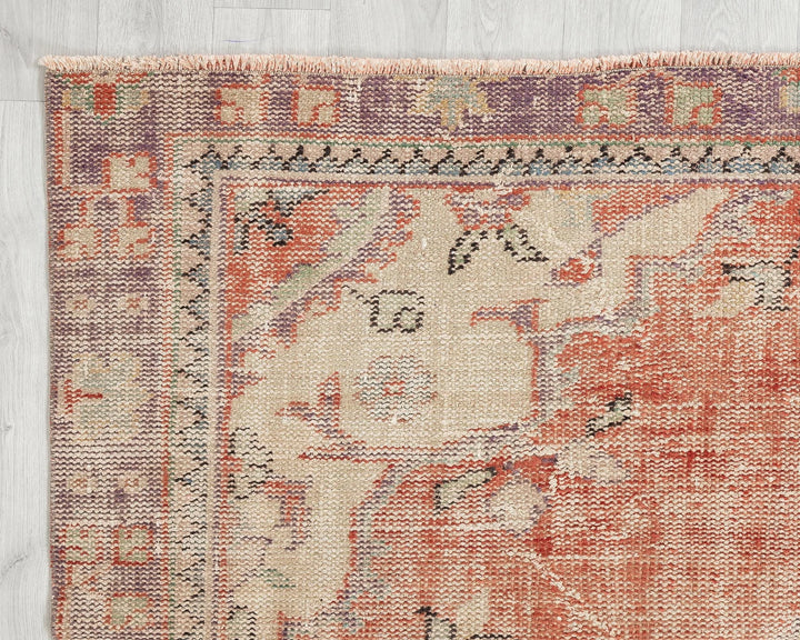 Multicolor Turkish Oushak Rug 5' 7" x 9' Hand-Knotted | No. VR19886