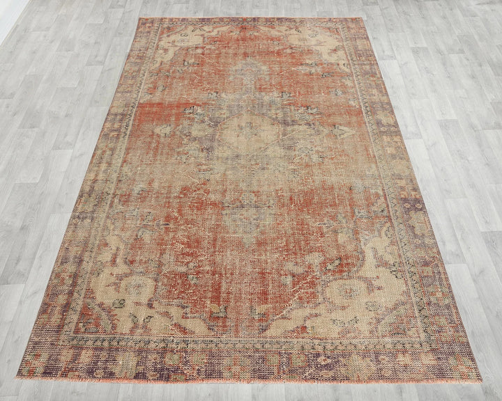 Multicolor Turkish Oushak Rug 5' 7" x 9' Hand-Knotted | No. VR19886