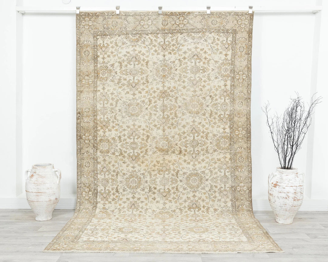 Multicolor Turkish Oushak Rug 5' 10" x 9' 10" Hand-Knotted | No. VR19995