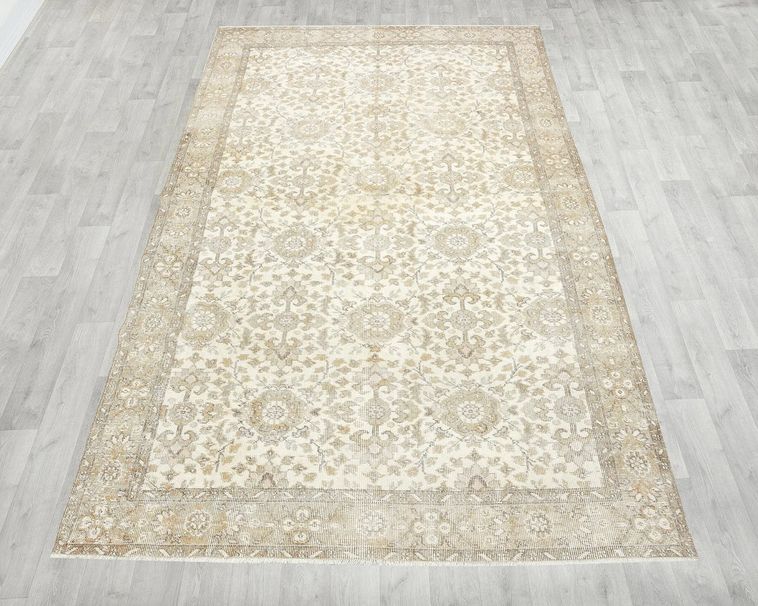 Multicolor Turkish Oushak Rug 5' 10" x 9' 10" Hand-Knotted | No. VR19995