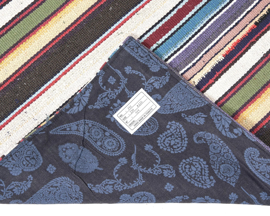 Multicolor Turkish Kilim Rug 7' 4" x 7' 8" Flat-Weave | No. VR20044