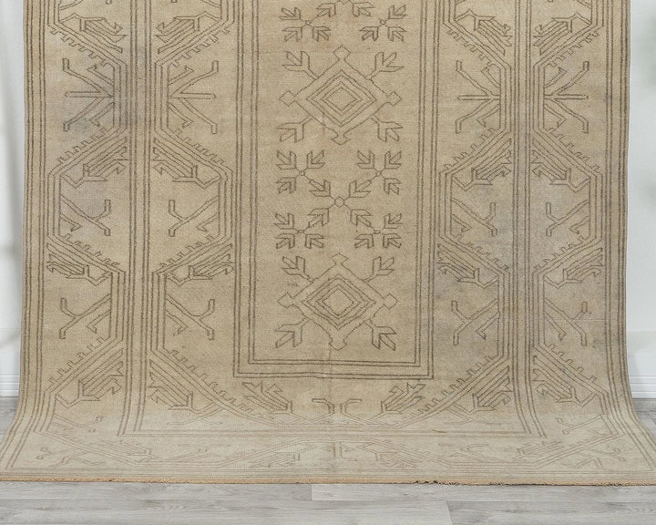 Beige Turkish Oushak Rug 5'1" x 8'2" Hand-Knotted | No. VR20050