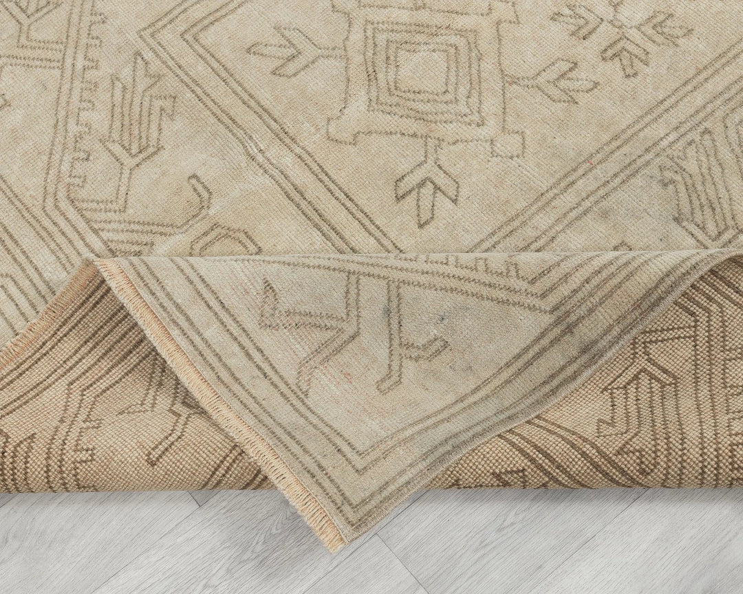 Beige Turkish Oushak Rug 5'1" x 8'2" Hand-Knotted | No. VR20050