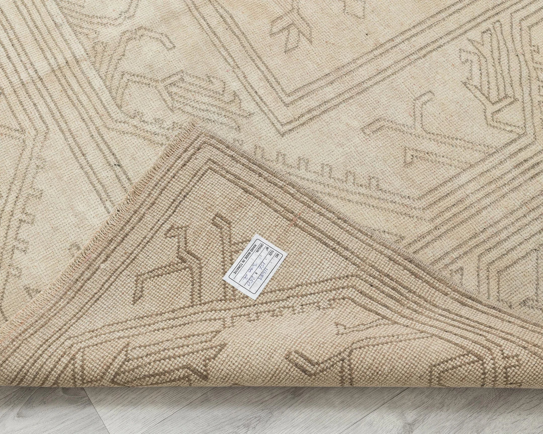 Beige Turkish Oushak Rug 5'1" x 8'2" Hand-Knotted | No. VR20050