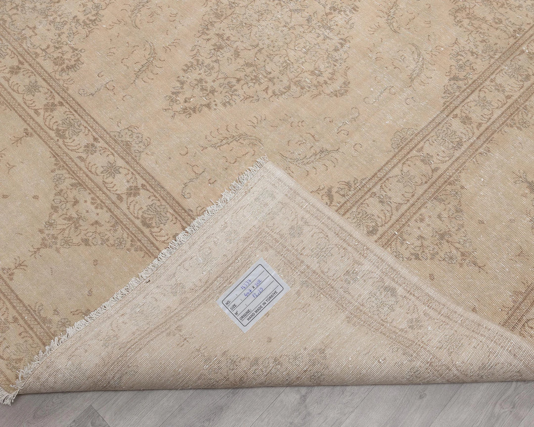 Beige Turkish Oushak Rug 10' x 13' Hand-Knotted | No. VR20077
