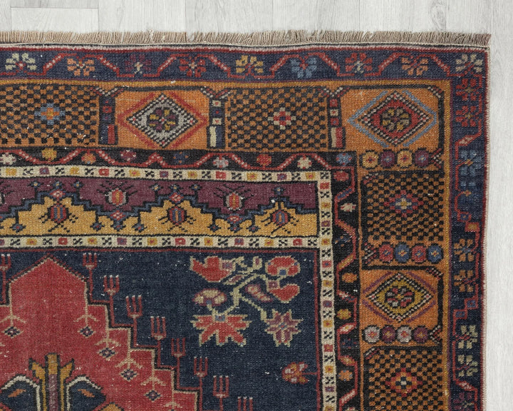 Multicolor Turkish Oushak Rug 7' 5" x 4' 3" Hand-Knotted | No. VR20141