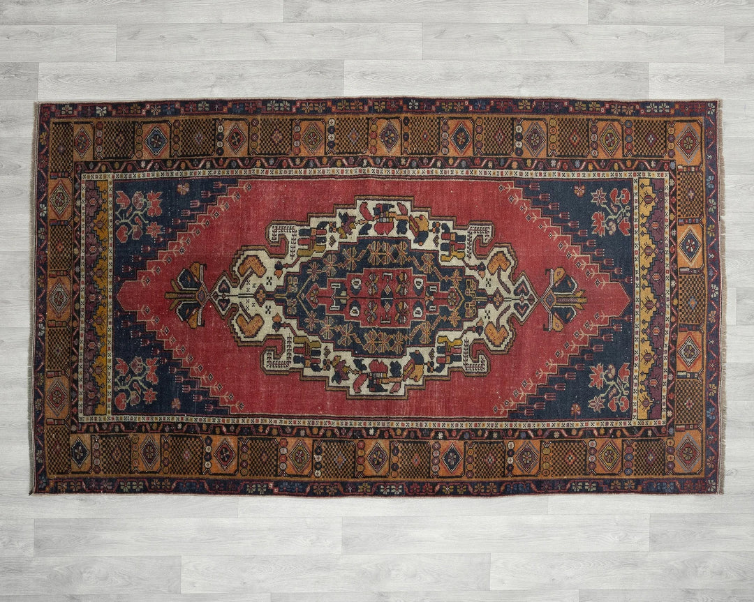 Multicolor Turkish Oushak Rug 7' 5" x 4' 3" Hand-Knotted | No. VR20141