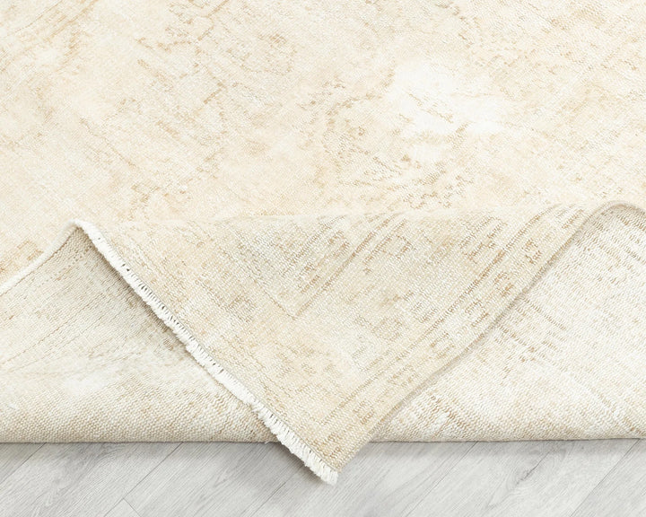 Beige Turkish Oushak Rug 4'11" x 8'1" Hand-Knotted | No. VR20163