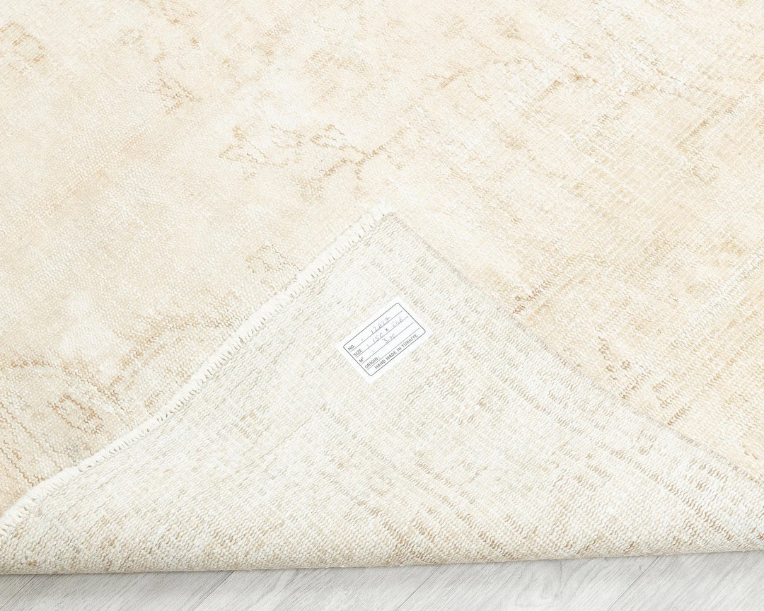 Beige Turkish Oushak Rug 4'11" x 8'1" Hand-Knotted | No. VR20163