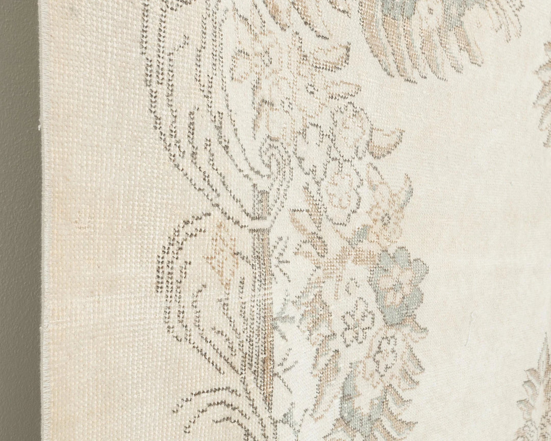 Ivory Turkish Oushak Rug 6' 2" x 10' 4" Hand-Knotted | No. VR20204