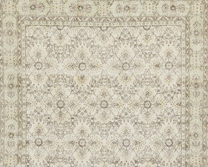 Beige Turkish Oushak Rug 7' 1" x 10' 2" Hand-Knotted | No. VR20238