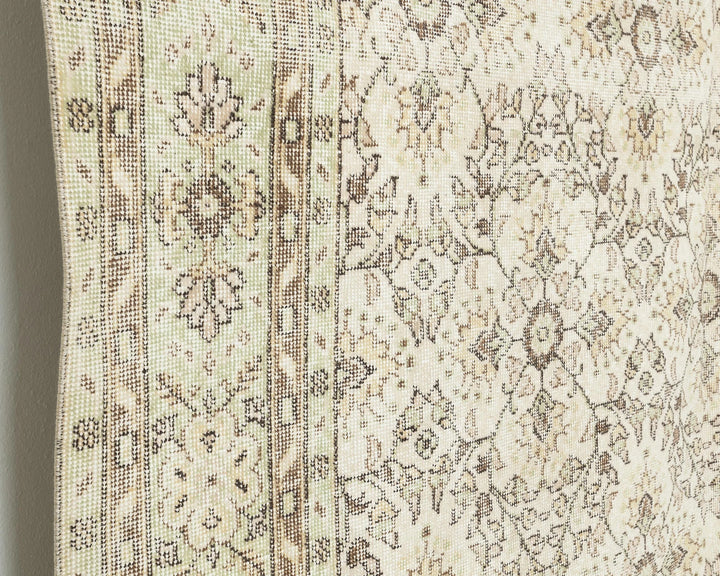 Beige Turkish Oushak Rug 7' 1" x 10' 2" Hand-Knotted | No. VR20238