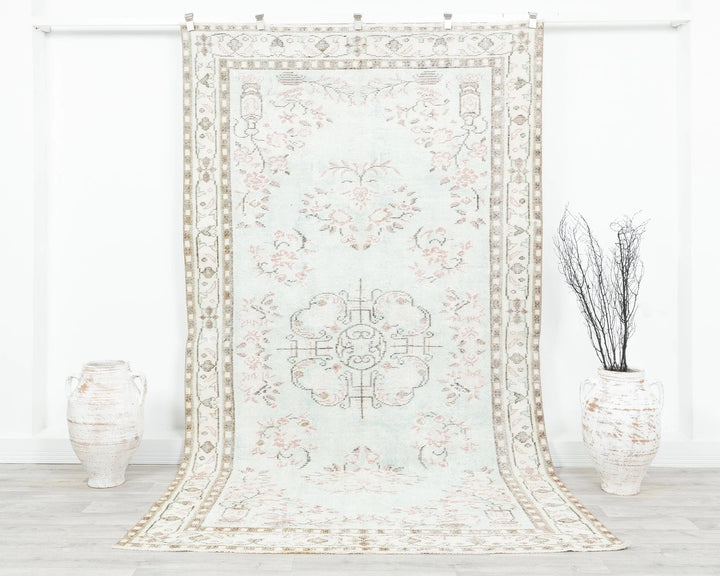 Multicolor Turkish Oushak Rug 5'6" x 9'7" Hand-Knotted | No. VR20294