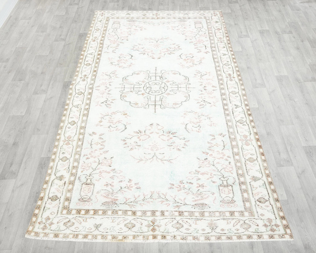 Multicolor Turkish Oushak Rug 5'6" x 9'7" Hand-Knotted | No. VR20294