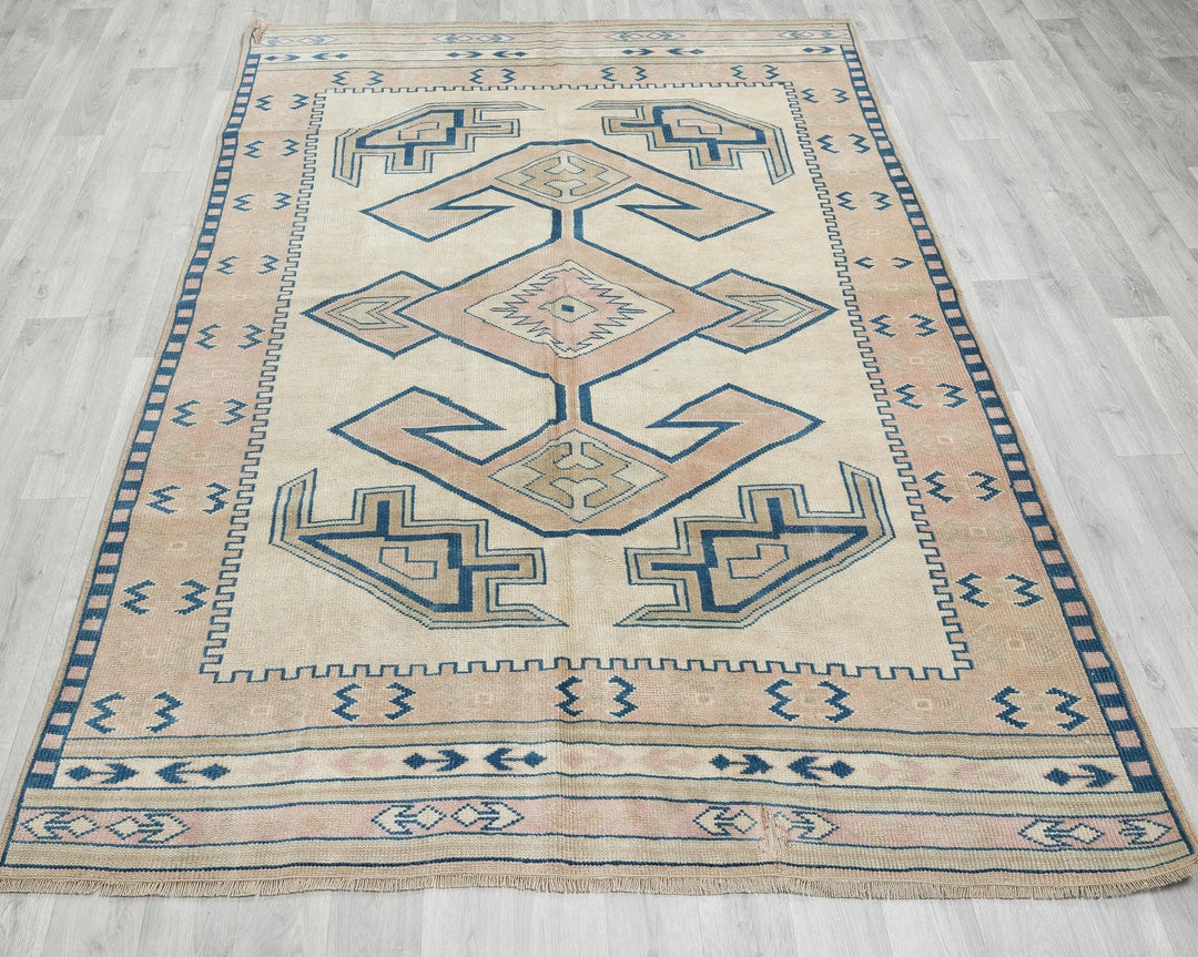 Multicolor Turkish Oushak Rug 5'8" x 7'11" Hand-Knotted | No. VR20330