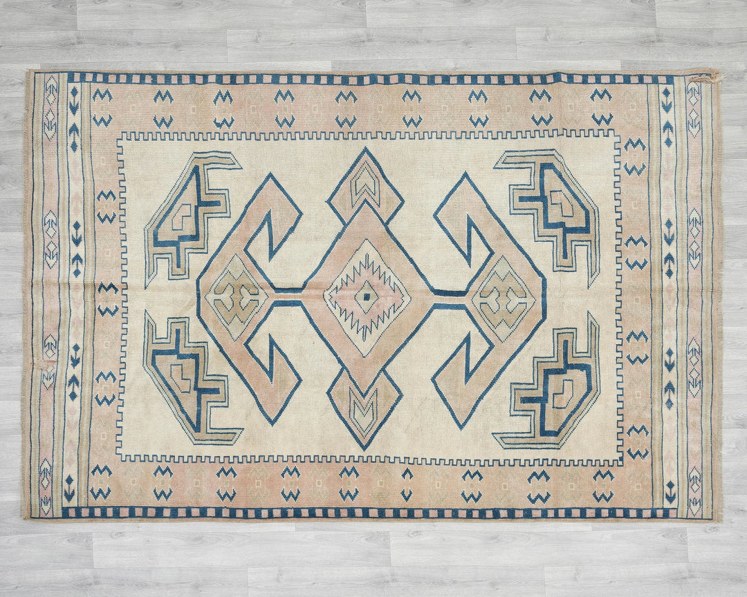 Multicolor Turkish Oushak Rug 5'8" x 7'11" Hand-Knotted | No. VR20330