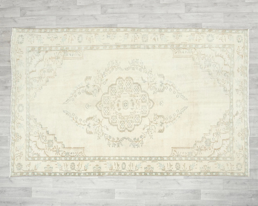 Multicolor Turkish Oushak Rug 5' 11" x 9' 2" Hand-Knotted view 9