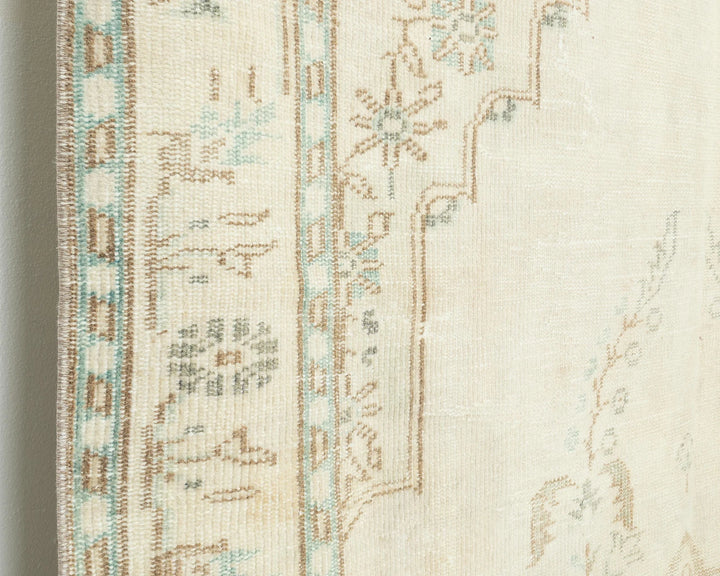 Multicolor Turkish Oushak Rug 5' 11" x 9' 2" Hand-Knotted close-up