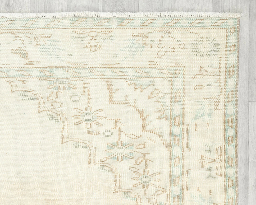 Multicolor Turkish Oushak Rug 5' 11" x 9' 2" Hand-Knotted pattern