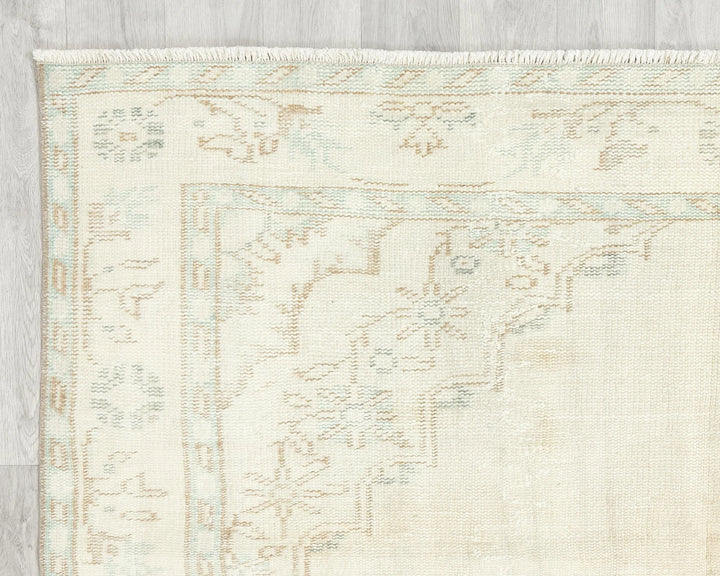 Multicolor Turkish Oushak Rug 5' 11" x 9' 2" Hand-Knotted border