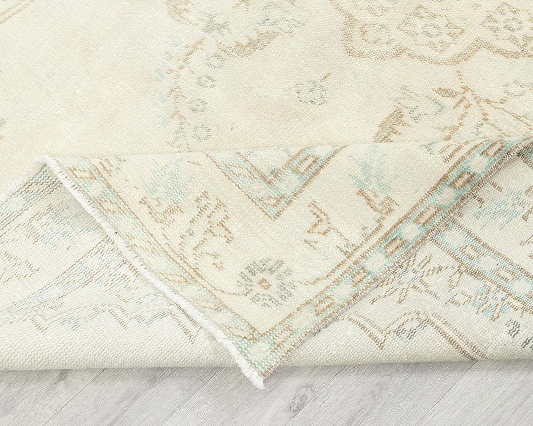 Multicolor Turkish Oushak Rug 5' 11" x 9' 2" Hand-Knotted field