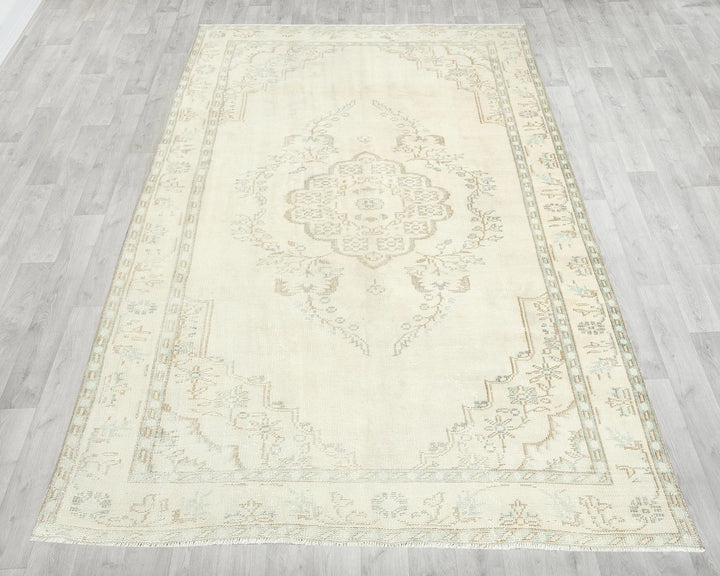 Multicolor Turkish Oushak Rug 5' 11" x 9' 2" Hand-Knotted reverse