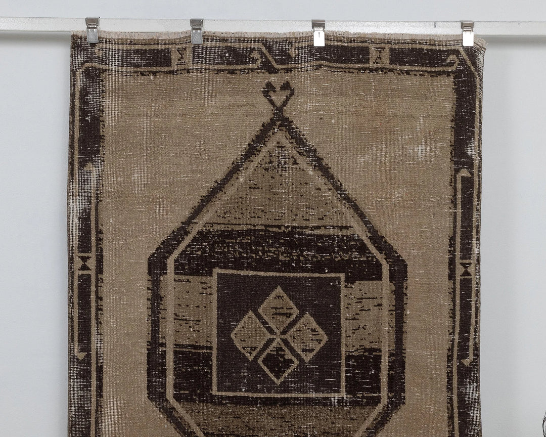 Beige Turkish Tribal Rug 4' 2" x 15' 5" Hand-Knotted view