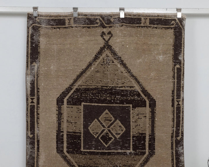 Beige Turkish Tribal Rug 4' 2" x 15' 5" Hand-Knotted view