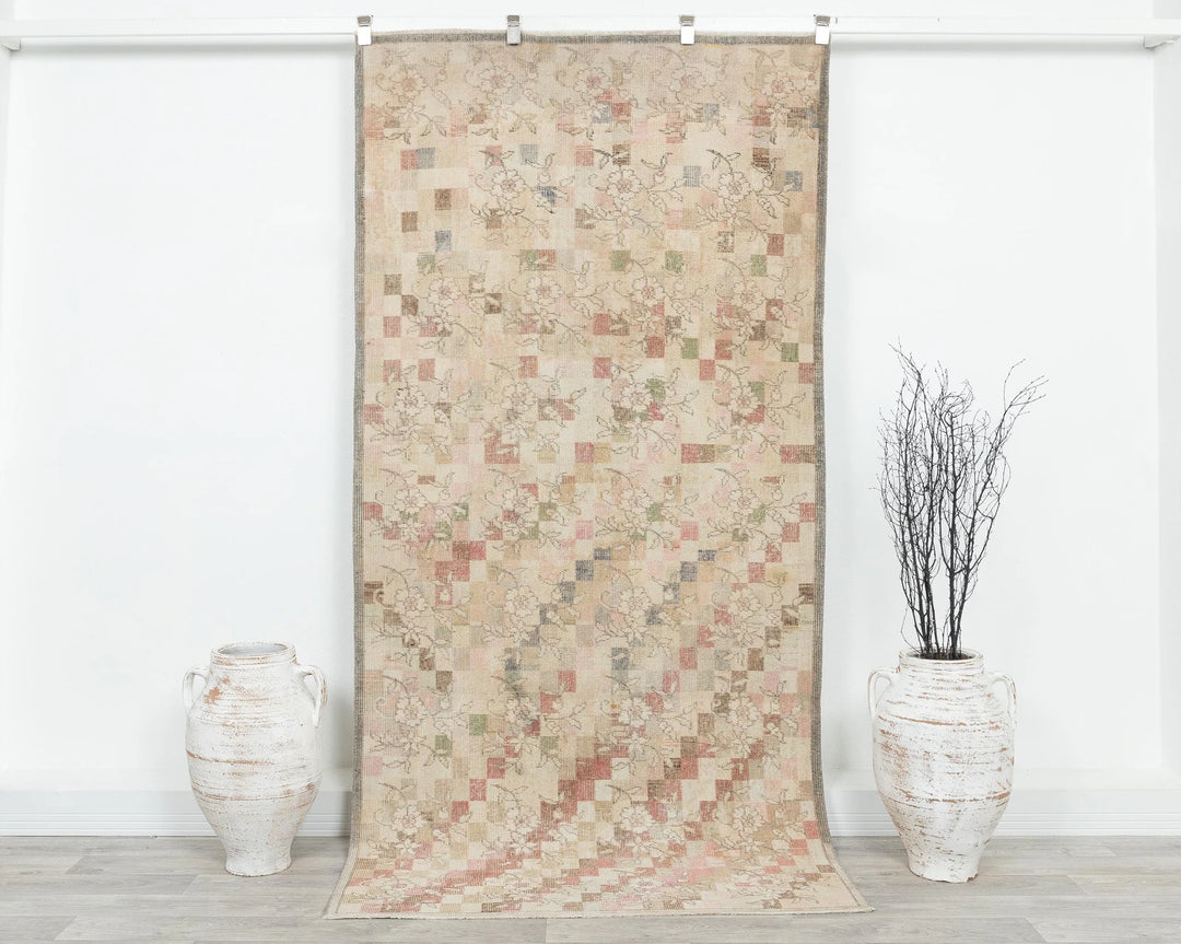 Multicolor Turkish Oushak Rug 3' 11" x 7' 11" Hand-Knotted | No. VR20483