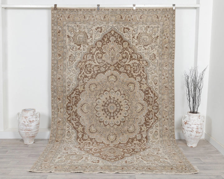 Multicolor Turkish Oushak Rug 6' 7" x 10' Hand-Knotted | No. VR20498