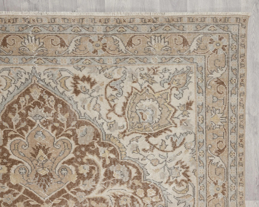 Multicolor Turkish Oushak Rug 6' 7" x 10' Hand-Knotted | No. VR20498