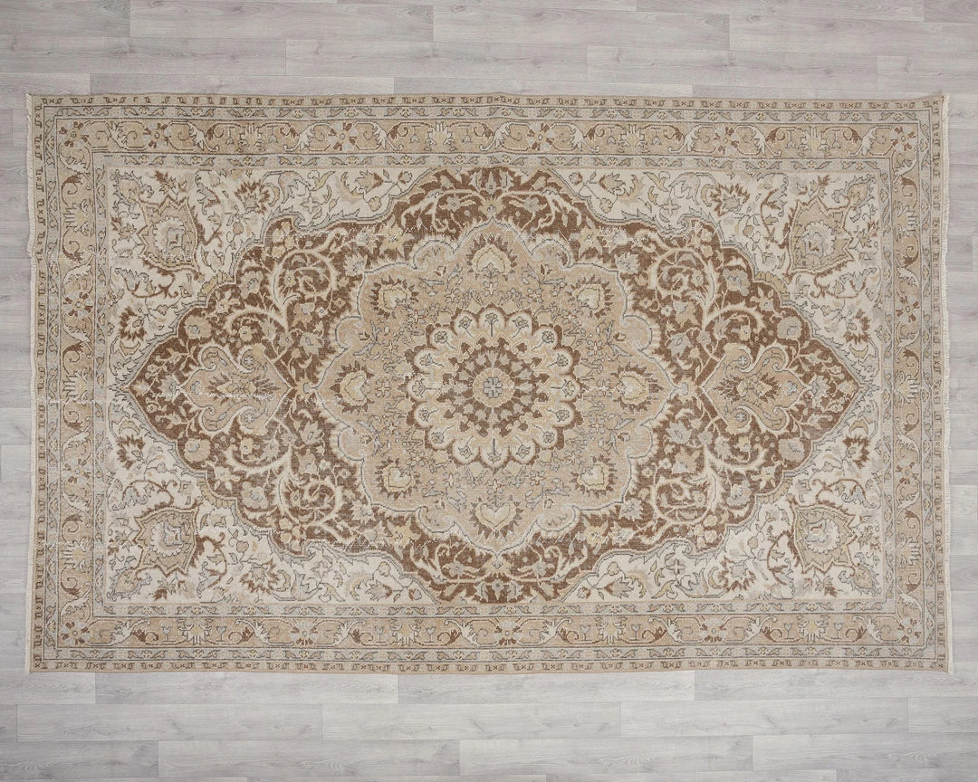 Multicolor Turkish Oushak Rug 6' 7" x 10' Hand-Knotted | No. VR20498