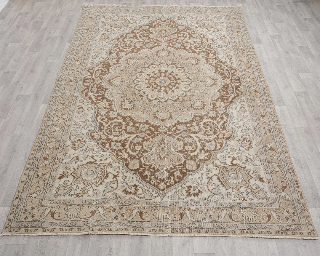 Multicolor Turkish Oushak Rug 6' 7" x 10' Hand-Knotted | No. VR20498