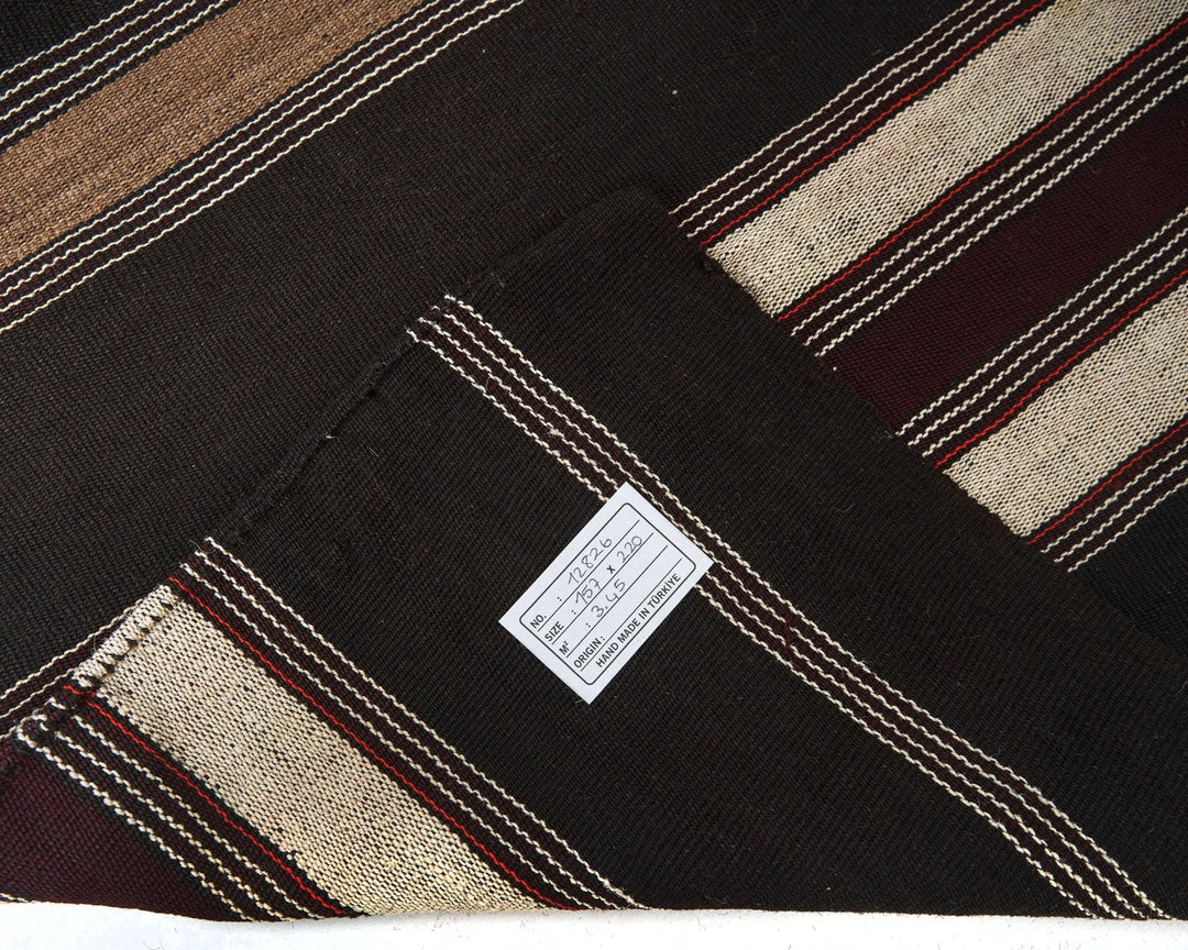 Brown Turkish Kilim Rug 5' 2" x 7' 3" Flat-Weave | No. VR20525
