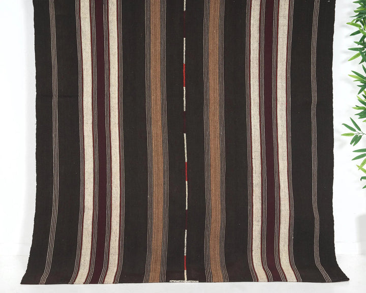 Brown Turkish Kilim Rug 5' 2" x 7' 3" Flat-Weave | No. VR20525