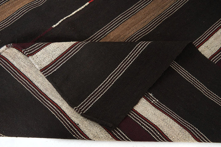 Brown Turkish Kilim Rug 5' 2" x 7' 3" Flat-Weave | No. VR20525