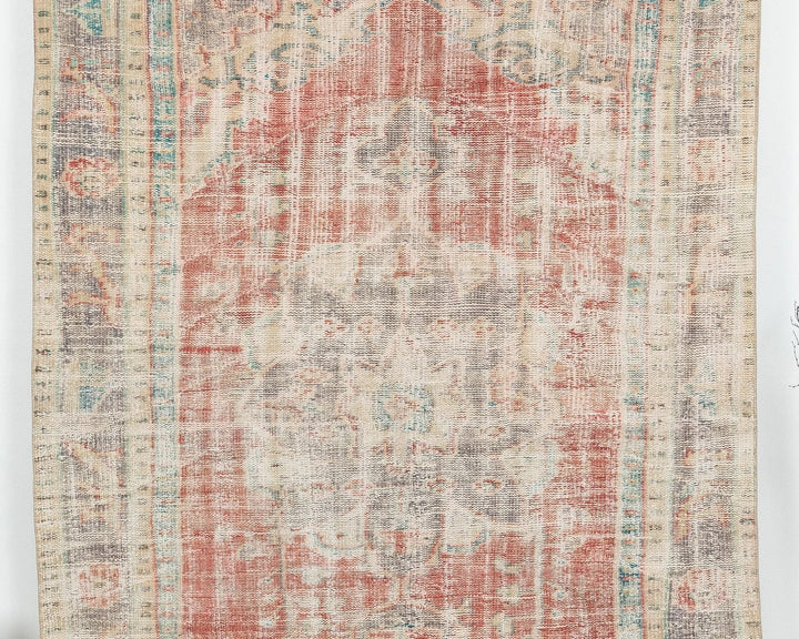 Red Turkish Oushak Rug 8' 2" x 5' 7" Hand-Knotted | No. VR20548