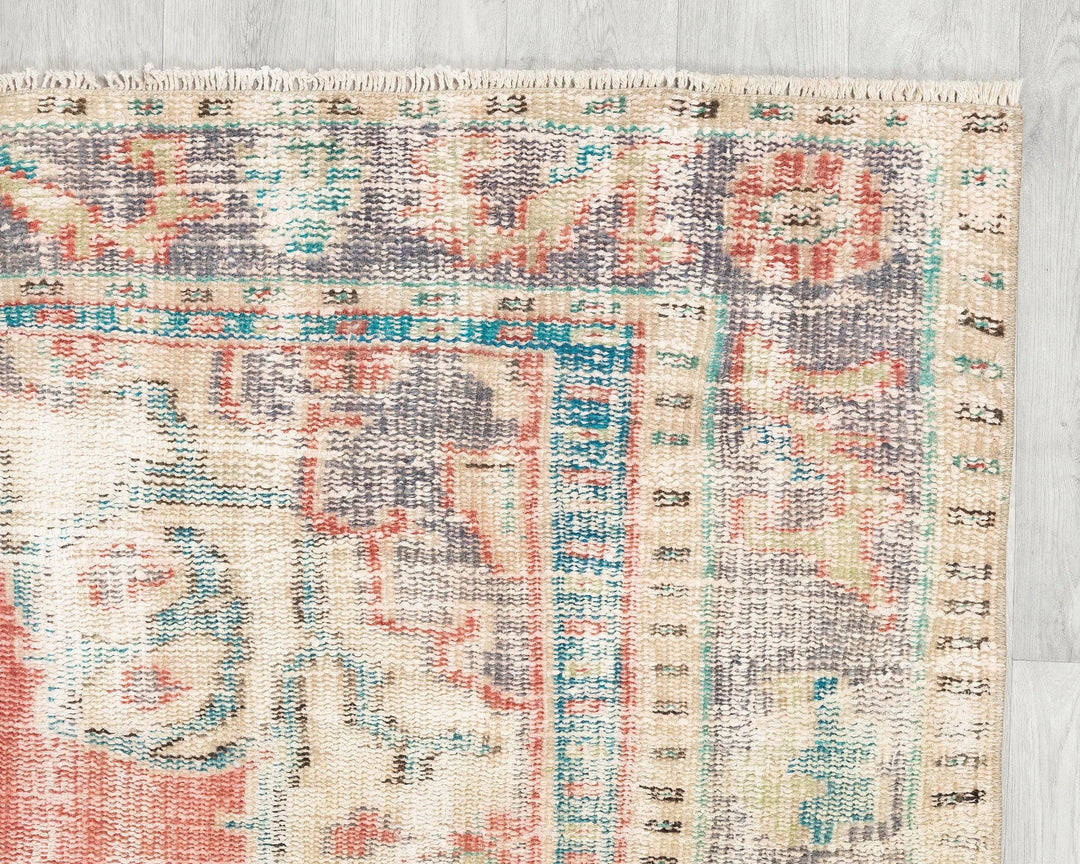Red Turkish Oushak Rug 8' 2" x 5' 7" Hand-Knotted | No. VR20548