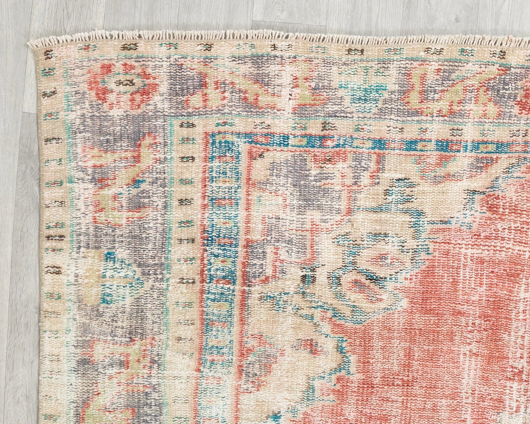 Red Turkish Oushak Rug 8' 2" x 5' 7" Hand-Knotted | No. VR20548